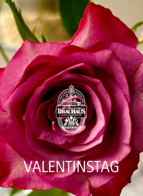Rose in der Vase mit Brauhaus Logo